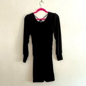 19 Cooper Black Long Sleeve Scoop Neck  Goth Witchy Core Dress S